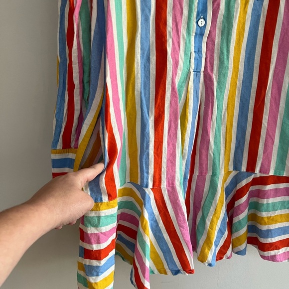 Tuckernuck Callahan Rainbow Stripe Shirtdress in Multi Color, size S - Picture 6 of 10